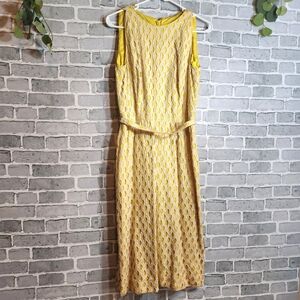 1960s Mod Yellow Eyelet Dress by Tabak of California Mid Century Modern
